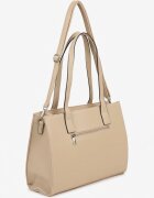 caely Geantă Shopper Bej închis cu Decorație Metalică Mirseki