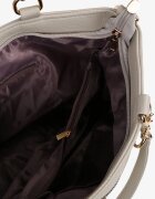 caely Geantă Shopper bej închis cu Mânere Decorative și Aplicație și Curea Suplimentară și Aplicație Idariona