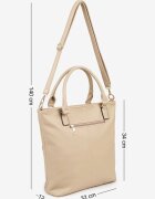 caely Geantă shopper bejă cu buzunar decorativ și curea suplimentară Frosima
