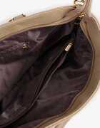 caely Geantă shopper bejă cu buzunar decorativ și curea suplimentară Frosima