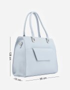 caely Geantă Shopper cu mâner și dungi precum și cu o poșetă mică tip plic în interior Arteda Albastră