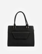 caely Geantă Shopper cu mâner și dungi precum și cu o poșetă mică tip plic în interior Arteda Neagră