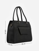 caely Geantă Shopper cu mâner și dungi precum și cu o poșetă mică tip plic în interior Arteda Neagră