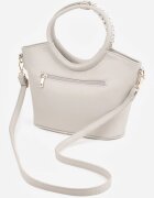 caely Geantă shopper de mână cu eșarfă decorativă mânere rotunde și curea Eudessa Gri