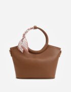 caely Geantă shopper de mână cu eșarfă decorativă mânere rotunde și curea Eudessa Maro