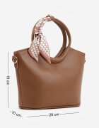 caely Geantă shopper de mână cu eșarfă decorativă mânere rotunde și curea Eudessa Maro