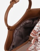 caely Geantă shopper de mână cu eșarfă decorativă mânere rotunde și curea Eudessa Maro