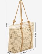 caely Geantă shopper împletită bej Revine