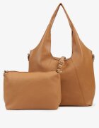 caely Geantă Shopper Maro Deschis cu o Sashetă Suplimentară și Cusături Latarina