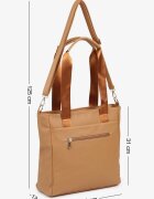 caely Geantă shopper Maro deschis Matlasată cu Aplicație Metalică și Curea de Umăr Flessira