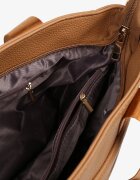 caely Geantă shopper Maro deschis Matlasată cu Aplicație Metalică și Curea de Umăr Flessira