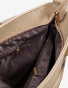caely Geantă Shopper matlasată Bej închis cu aplicație metalică și curea de umăr Flessira