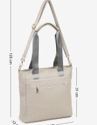caely Geantă shopper matlasată Gri cu aplicație metalică și curea de umăr Flessira