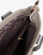 caely Geantă shopper matlasată Gri cu aplicație metalică și curea de umăr Flessira