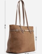 caely Geantă tip Shopper cu dungi decorative Eterno Bej