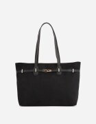 caely Geantă tip Shopper cu dungi decorative Eterno Neagră