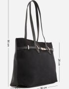 caely Geantă tip Shopper cu dungi decorative Eterno Neagră