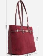 caely Geantă tip Shopper cu dungi decorative Eterno Roșie