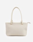caely Shopper cu noduri decorative și împletitură Damomela Albă