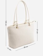 caely Shopper cu noduri decorative și împletitură Damomela Albă