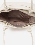 caely Shopper cu noduri decorative și împletitură Damomela Albă