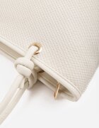 caely Shopper cu noduri decorative și împletitură Damomela Albă