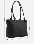 caely Shopper cu noduri decorative și împletitură Damomela Neagră