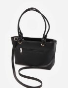 caely Shopper cu noduri decorative și împletitură Damomela Neagră