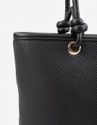 caely Shopper cu noduri decorative și împletitură Damomela Neagră