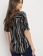  Cămașă neagră din bumbac și viscoză cu model tip lanț Zirenia
