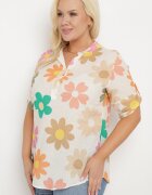  Cămașă Viscoză Bej deschisă Cu nasturi Cu mânecă 3/4 și cu imprimeu floral Xebbia