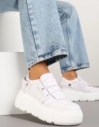 cambell Adidași albi din piele cu talpă groasă decorați cu o curea Reilana