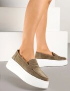 cambell Pantofi Mocasin Din piele Bej închis Cu talpă groasă Cu baretă decorativă Tellavira