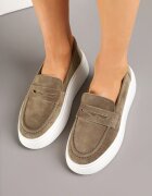 cambell Pantofi Mocasin Din piele Bej închis Cu talpă groasă Cu baretă decorativă Tellavira