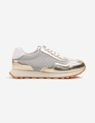 cambell Sneakers din piele Aurii cu Model Geometric Rivoiti