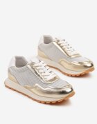 cambell Sneakers din piele Aurii cu Model Geometric Rivoiti