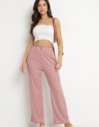 cantarana Pantaloni Roz Paper Bag cu elastic în talie și talie înaltă Lunavia