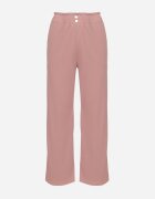 cantarana Pantaloni Roz Paper Bag cu elastic în talie și talie înaltă Lunavia