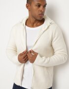  Cardigan bej cu glugă din tricot cu viscoză cu fermoar Etalitia