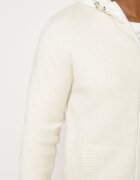  Cardigan bej cu glugă din tricot cu viscoză cu fermoar Etalitia