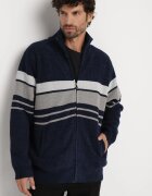  Cardigan bleumarin elegant cu lână cu croială clasică cu guler înalt Zairael