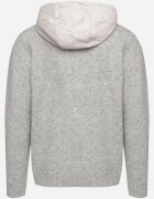  Cardigan Gri deschis cu Glugă din Tricot cu Viscoză cu Fermoar Etalitia