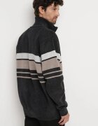  Cardigan Gri închis Elegant din Lână cu Croială Clasică cu Guler Înalt Zairael