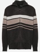  Cardigan Gri închis Elegant din Lână cu Croială Clasică cu Guler Înalt Zairael