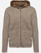  Cardigan Maro cu Glugă din Tricot cu Viscoză cu Fermoar Etalitia