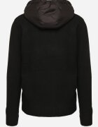  Cardigan Negru cu Glugă din Tricot cu Vâscoză cu Fermoar Etalitia