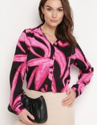 cflo Cămașă Fucsia-Neagră Decorată cu Model Acuarelă Muirella