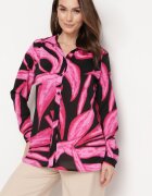 cflo Cămașă Fucsia-Neagră Decorată cu Model Acuarelă Muirella
