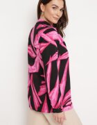 cflo Cămașă Fucsia-Neagră Decorată cu Model Acuarelă Muirella