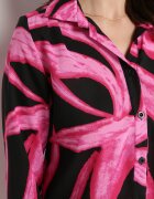 cflo Cămașă Fucsia-Neagră Decorată cu Model Acuarelă Muirella